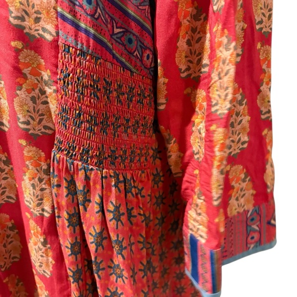 Soft Surroundings Red and Blue Midi Dress size L - Picture 3 of 14